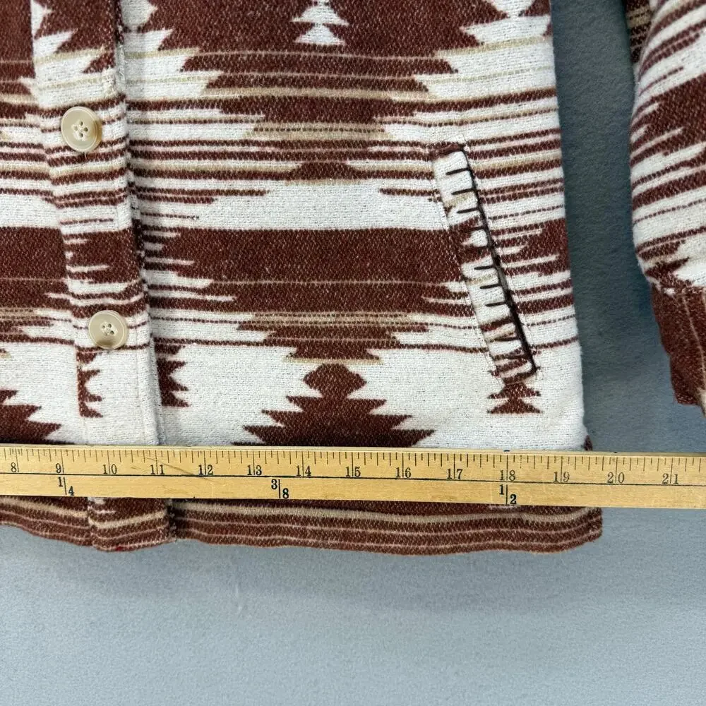 Idyllwind Shacket Women's Xs Brown Cream Southwester Print Western Gear Wool - Picture 10 of 12